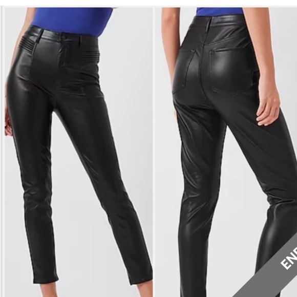 Express Black Faux Leather Pants - Picture 8 of 11